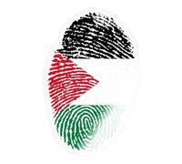 Spreadshirt Empreinte Palestinienne Palestine Drapeau Autocollant Sticker, 10 x 10 cm, brillant transparent