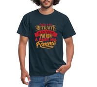 Spreadshirt Enfin À La Retraite Cadeau Humour Retraité T Shirt Homme, M, Marine