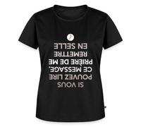 Spreadshirt Équitation Chute De Cheval T Shirt Femme Premium, S, Noir