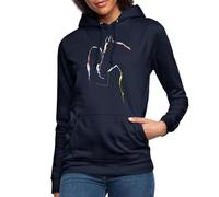 Spreadshirt Équitation Silhouette De Fille De Cheval Sweat À Capuche Femme, M, Marine