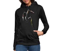 Spreadshirt Équitation Silhouette De Fille De Cheval Sweat À Capuche Femme, M, Noir
