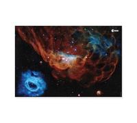 Spreadshirt ESA L'Agence Spatiale Européenne Hubble Téléscope Naissance Étoile Poster 90x60 cm, taille unique, blanc