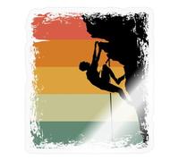 Spreadshirt Escalade Bloc Alpinisme Climbing Vintage Rétro Grimpeur Alpine Humour Autocollant/Sticker, 10 x 10 cm, brillant transparent