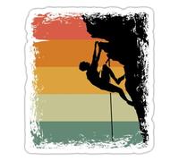 Spreadshirt Escalade Bloc Alpinisme Climbing Vintage Rétro Grimpeur Alpine Humour Autocollant/Sticker, 10 x 10 cm, blanc mat