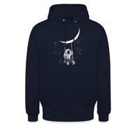 Spreadshirt Espace Astronomie Geek Drôle Lune Planète Sweat À Capuche Unisexe, L, Marine