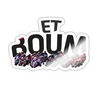 Spreadshirt Et Boum Cadeau MotoGP Autocollant/Sticker, 10 x 10 cm, blanc brillant
