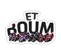 Spreadshirt Et Boum Cadeau MotoGP Autocollant/Sticker, 10 x 10 cm, blanc mat
