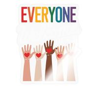 Spreadshirt Everyone Is Welcome Here Inclusion et Amour Pride Autocollant Sticker, 10 x 10 cm, brillant transparent