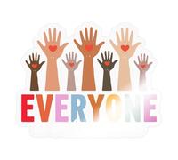 Spreadshirt Everyone Is Welcome Here Pride Cadeau Autocollant Sticker, 10 x 10 cm, brillant transparent