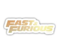 Spreadshirt Fast and Furious Classique Logo Autocollant Sticker, 10 x 10 cm, blanc mat