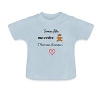 Spreadshirt Fête des Mères Bonne Fête Maman d'amour T Shirt Bébé Bio, 18-24 Mois, Bleu Clair