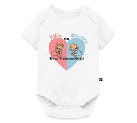 Spreadshirt Fille Ou Garçon Nous T'aimons Déjà Cadeau de Grossesse et de Naissance Body Manches Courtes Bébé Bio, 86 (12-18 mois), blanc
