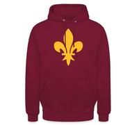 Spreadshirt Fleur De Lys Fleur De Lis France Sweat À Capuche Unisexe, M, Bordeaux