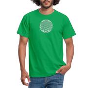 Spreadshirt Fleur De Vie Figure Géométrique Sacrée T Shirt Homme, M, Vert