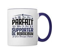 Spreadshirt Football Supporteur De Bordeaux Mug Bicolore, taille unique, blanc/bleu cobalt