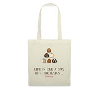 Spreadshirt Forrest Gump Life is Like A Box of Chocolates Tote Bag, Taille Unique, Nature