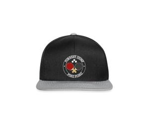 Spreadshirt Forrest Gump Ping Pong God Blanc Casquette Snapback, Taille Unique, Noir/Gris