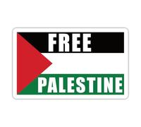 Spreadshirt Free Palestine Drapeau Pro-Palestinien Autocollant Sticker, 10 x 10 cm, blanc mat