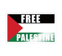 Spreadshirt Free Palestine Drapeau Pro-Palestinien Autocollant Sticker, 10 x 10 cm, brillant transparent