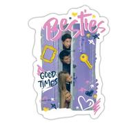 Spreadshirt Friends Les Meilleurs Amis Porte Autocollant Sticker, 10 x 10 cm, blanc mat