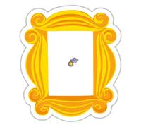 Spreadshirt Friends Porte Violette Cadre Photo Autocollant Sticker, 10 x 10 cm, blanc mat