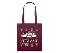 Spreadshirt Friends Pull Moche De Noël Central Perk Tote Bag, taille unique, bordeaux