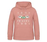 Spreadshirt Friends Pull Moche De Noël Central Perk Ugly Christmas Sweater Sweat À Capuche Femme, L, Rose poudré