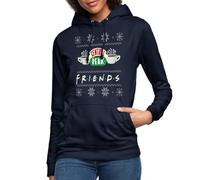 Spreadshirt Friends Pull Moche De Noël Central Perk Ugly Christmas Sweater Sweat À Capuche Femme, M, Marine