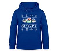 Spreadshirt Friends Pull Moche De Noël Central Perk Ugly Christmas Sweater Sweat À Capuche Femme, XL, Bleu Royal