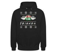 Spreadshirt Friends Pull Moche De Noël Central Perk Ugly Christmas Sweater Sweat À Capuche Unisexe, M, Noir
