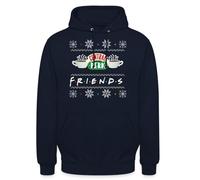 Spreadshirt Friends Pull Moche De Noël Central Perk Ugly Christmas Sweater Sweat À Capuche Unisexe, S, Marine