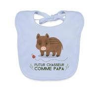 Spreadshirt® Futur Chasseur Comme Papa - Bonne Fête Papa - Cadeau Chasse Rigolo Pour La Fête Des Pères Bavoir Bio Bébé, bleu ciel