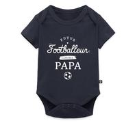 Spreadshirt Futur Footballeur Comme Papa Body Manches Courtes Bébé Bio, 68 (3-6 mois), bleu marine