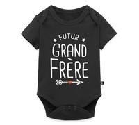 Spreadshirt Futur Grand Frère 2025 Humour Annonce Grossesse Body Manches Courtes Bébé Bio, 86 (12-18 mois), noir