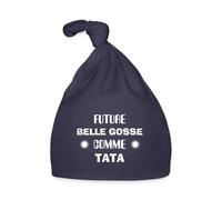 Spreadshirt Future Belle Gosse comme Tata Cadeau Future Tata Bonnet Bébé Coton Bio, Taille Unique, Marine