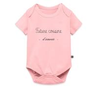 Spreadshirt Future Cousine D'amour Body Manches Courtes Bébé Bio, 56 (0-2 mois), rose