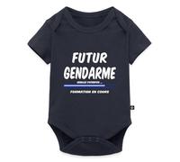 Spreadshirt Future Gendarme Formation En Cours Humour Body Manches Courtes Bébé Bio, 62 (2-3 mois), bleu marine