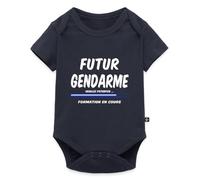 Spreadshirt Future Gendarme Formation En Cours Humour Body Manches Courtes Bébé Bio, 80 (9-12 mois), bleu marine