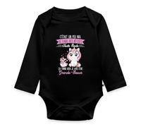 Spreadshirt Future Grand Soeur Drôle Annonce Grossesse Licorne Body Bébé Bio Manches Longues, 80 (9-12 mois), noir