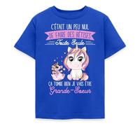Spreadshirt Future Grand Soeur Drôle Annonce Grossesse Licorne T Shirt Enfant, 98/104 (3-4 Ans), Bleu Royal