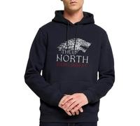 Spreadshirt Game of Thrones Stark The North Remembers Sweat À Capuche Homme Premium, M, Bleu Marine