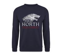 Spreadshirt Game of Thrones Stark The North Remembers Sweat Unisexe, M, Marine