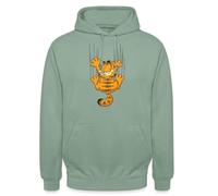 Spreadshirt Garfield Égratignures Éraflure Sweat À Capuche Unisexe, M, Vert-de-Gris