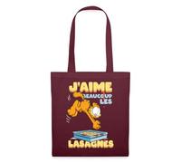 Spreadshirt Garfield J'aime Lasagnes Tote Bag, taille unique, bordeaux