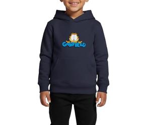Spreadshirt Garfield Visage Logo Sweat À Capuche Enfant Premium, 158/164 (12 Ans), Bleu Marine