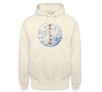 Spreadshirt Grande Vague Japon Asiatique Mer Hokusai Sweat À Capuche Unisexe, L, Vanille