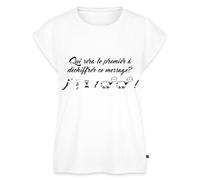 Spreadshirt Grossesse Annonce J'Attends Un Bébé T-Shirt À Manches Retroussées Femme, XXL, Blanc