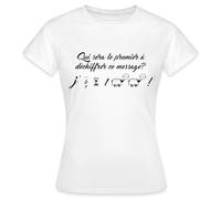Spreadshirt Grossesse Annonce J'Attends Un Bébé T-Shirt Femme, M, Blanc