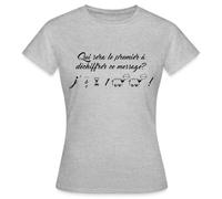 Spreadshirt Grossesse Annonce J'Attends Un Bébé T-Shirt Femme, XL, Gris chiné