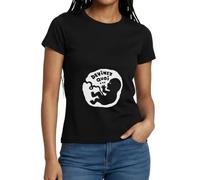 Spreadshirt Grossesse Enceinte Fœtus Devinez Quoi Ventre Annonce T-Shirt Femme, M, Noir